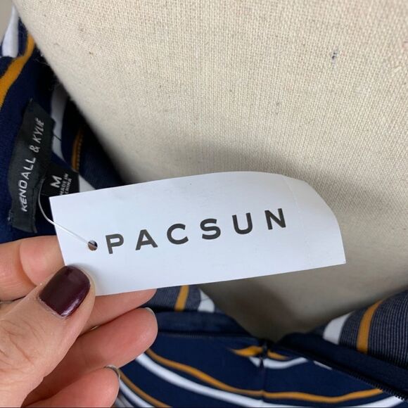 Kendall & Kylie PacSun‎ Mini Bodycon Striped Dress Sz M New With Tags - Picture 12 of 16